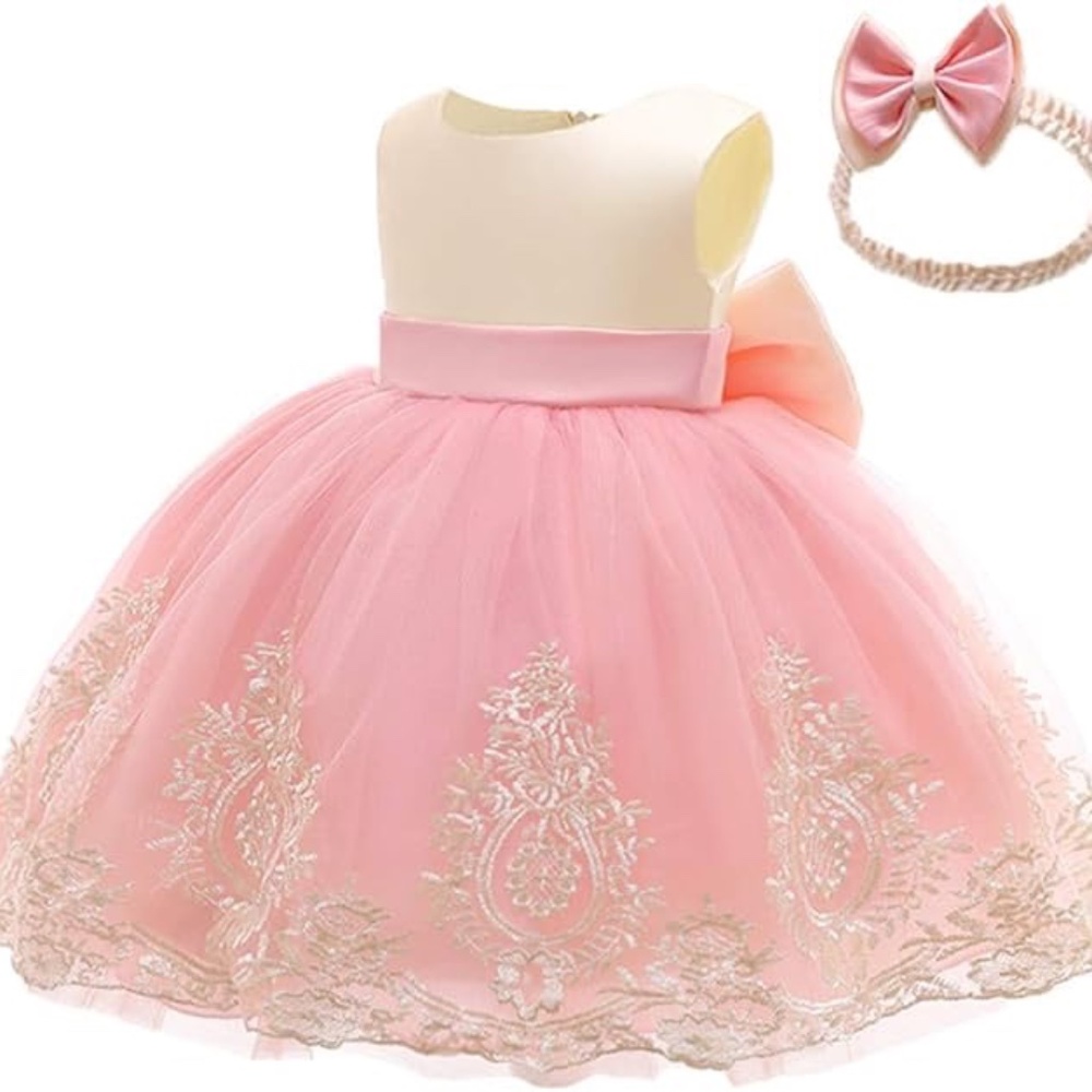 Baby Girls Embroidery Dresses Toddler Lace Ruffles Easter Tutu Dress